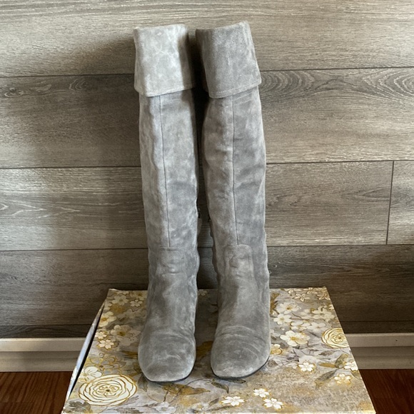 Cole Haan Suede Knee High Leather Boots - Picture 3 of 12
